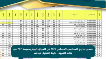 صدور نتائج السادس الإعدادي 2025 في العراق اليوم بصيغة PDF من وزارة التربية – رابط التنزيل مباشر